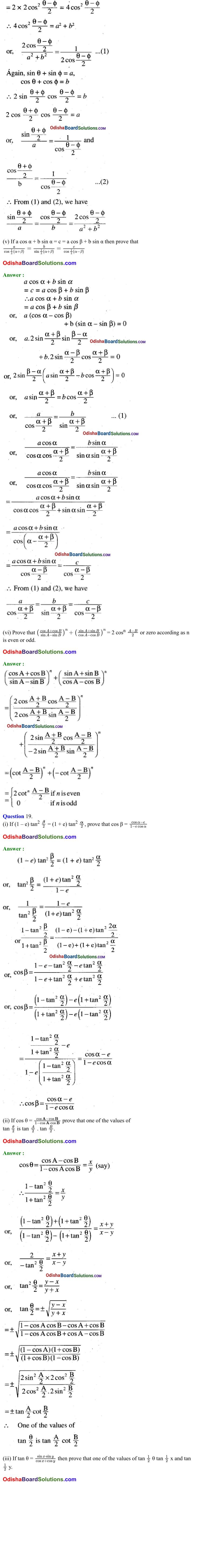 CHSE Odisha Class 11 Math Solutions Chapter 4 Trigonometric Functions Exercise 4(b) part10