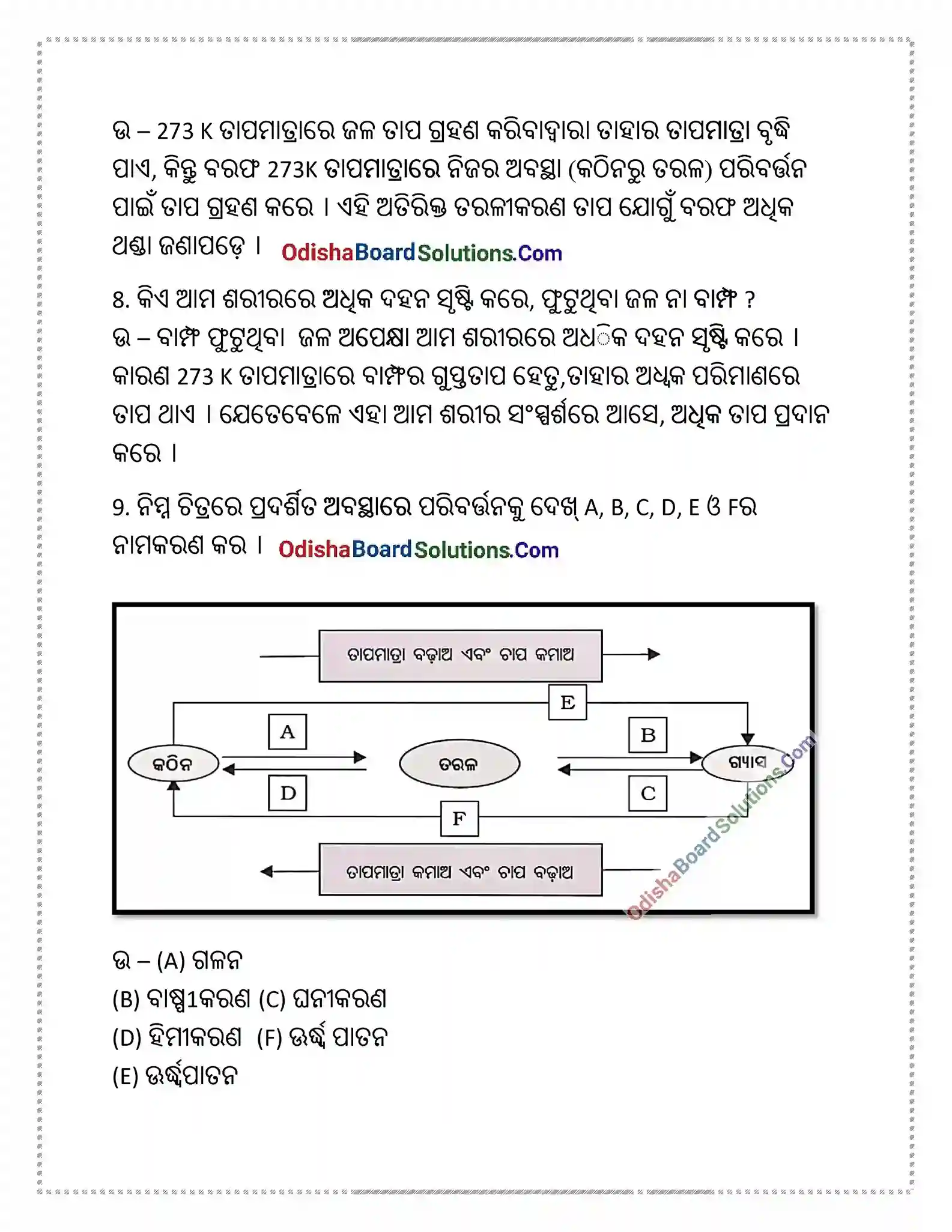 Class 9 Physical Science Chapter 1 Question Answer Odia Medium