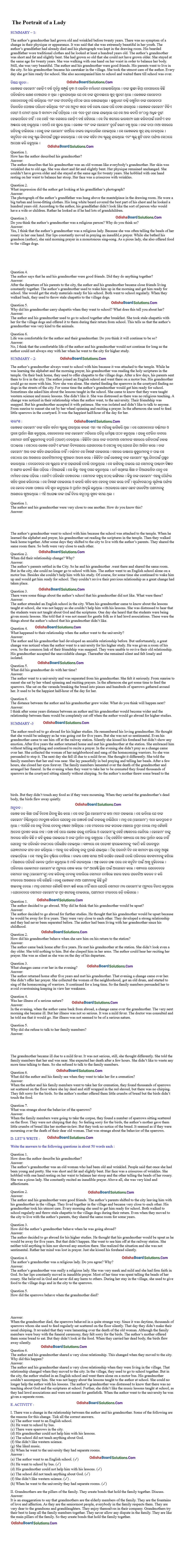 The Portrait of a Lady Question Answer