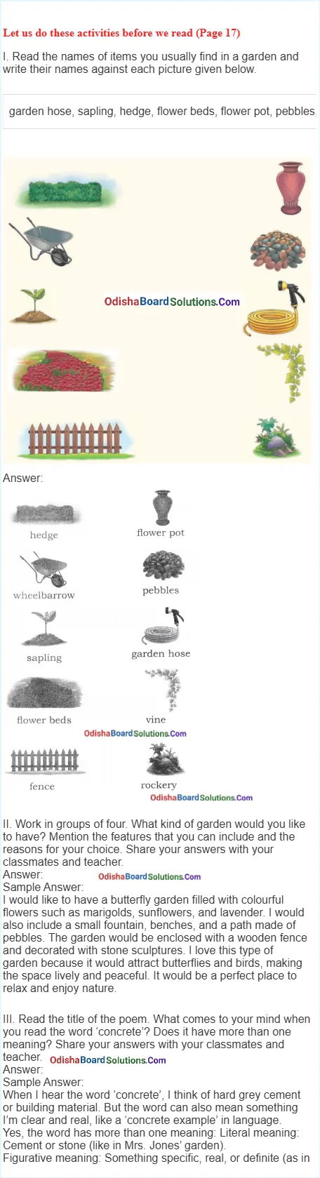 A Concrete Example Question Answer Odia Medium Class 8 English Jasmine