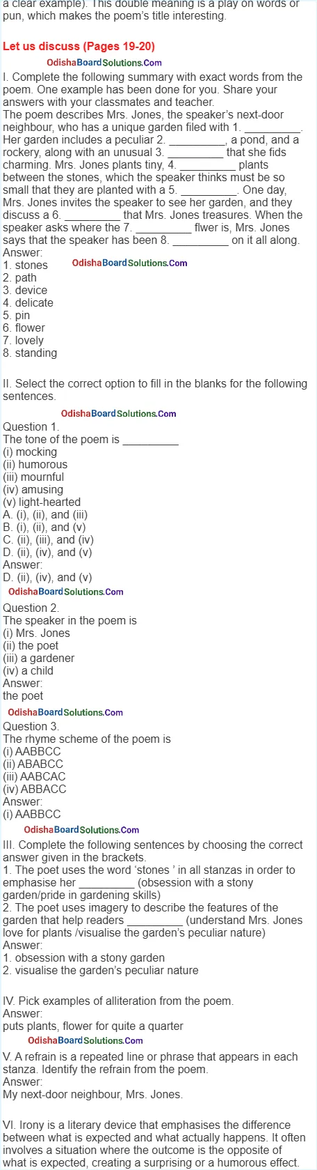 A Concrete Example Question Answer Odisha Board Class 8 English Jasmine