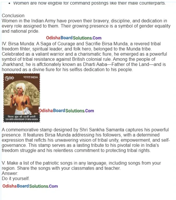 A Tale Of Valour Major Somnath Sharma And The Battle Of Badgam Question Answer Odia Medium Class 8 English Jasmine