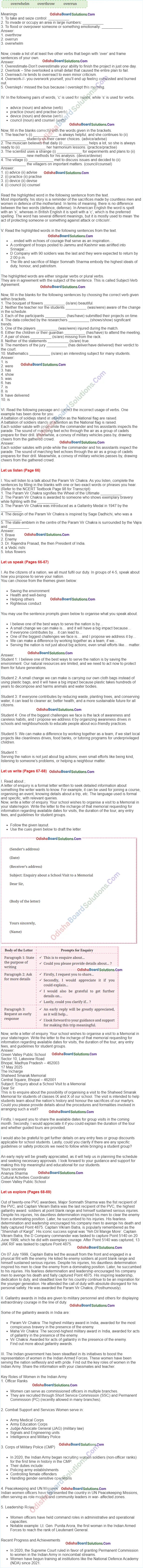 Tale Of Valour Major Somnath Sharma And The Battle Of Badgam Question Answer Odia Medium