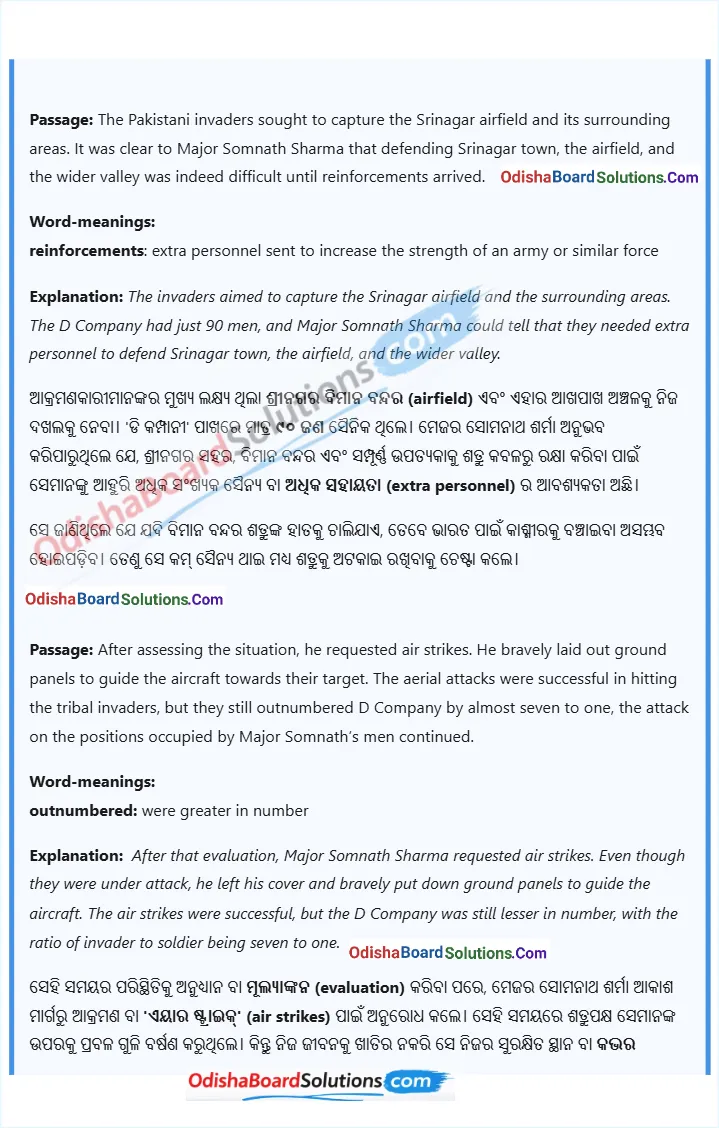 A Tale of Valour: Major Somnath Sharma and the Battle of Badgam in odia