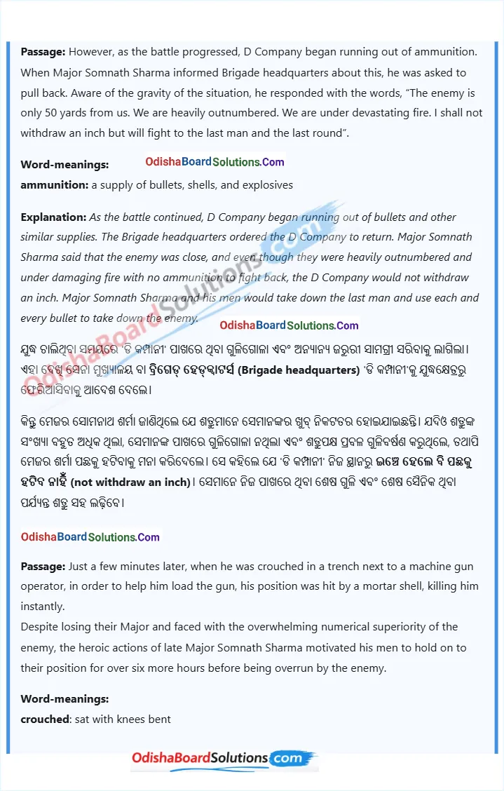 A Tale of Valour: Major Somnath Sharma and the Battle of Badgam summary in odia pdf