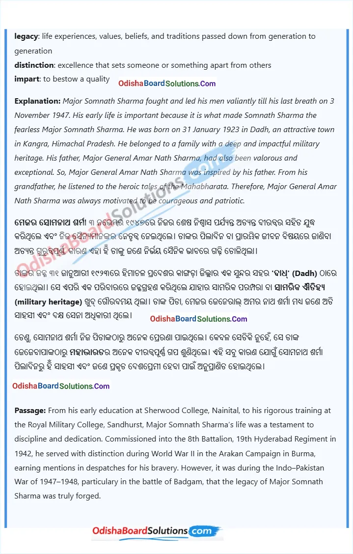 A Tale of Valour: Major Somnath Sharma and the Battle of Badgam Notes in odia