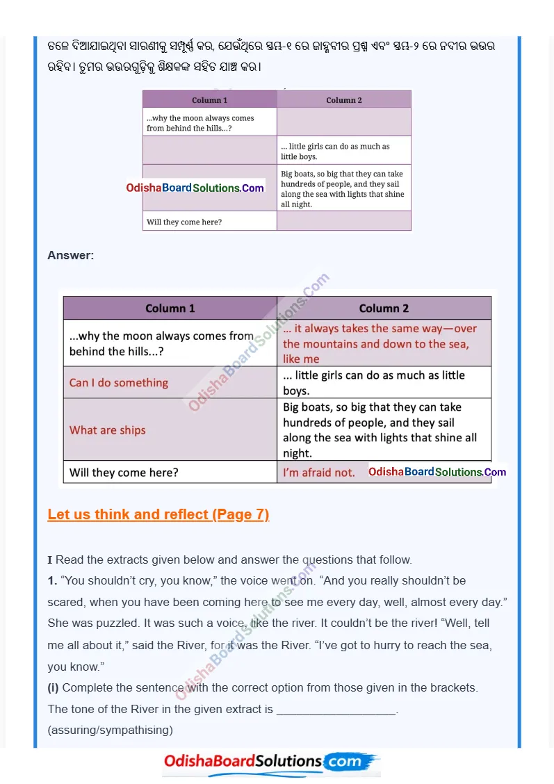 Jasmine Class 7 Chapter 1 Solutions Odia Medium