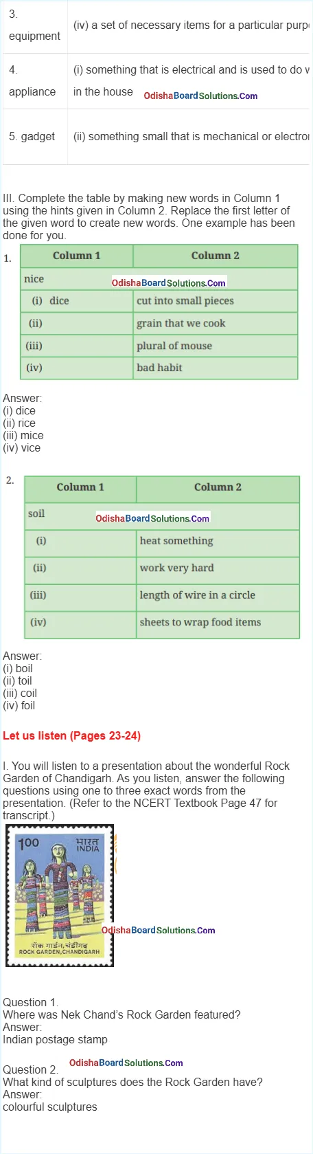 Odisha Board Class 8 English A Concrete Example Question Answer