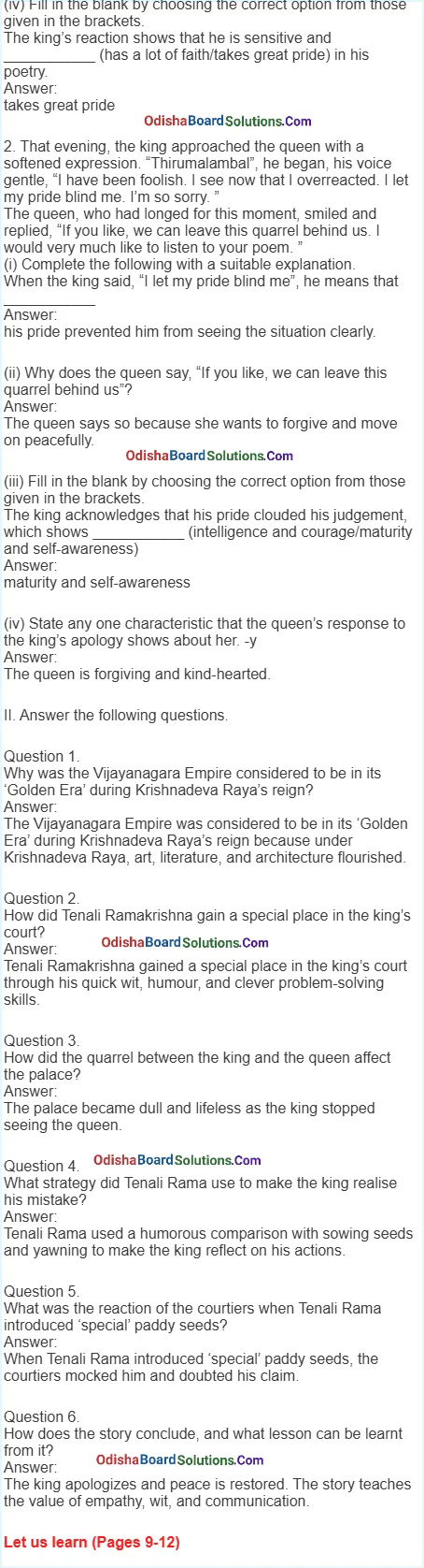 A Concrete Example Question Answer Odia Medium