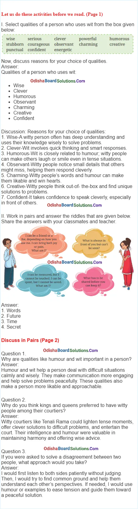 A Concrete Example Question Answer Odia Medium Class 8 English Jasmine