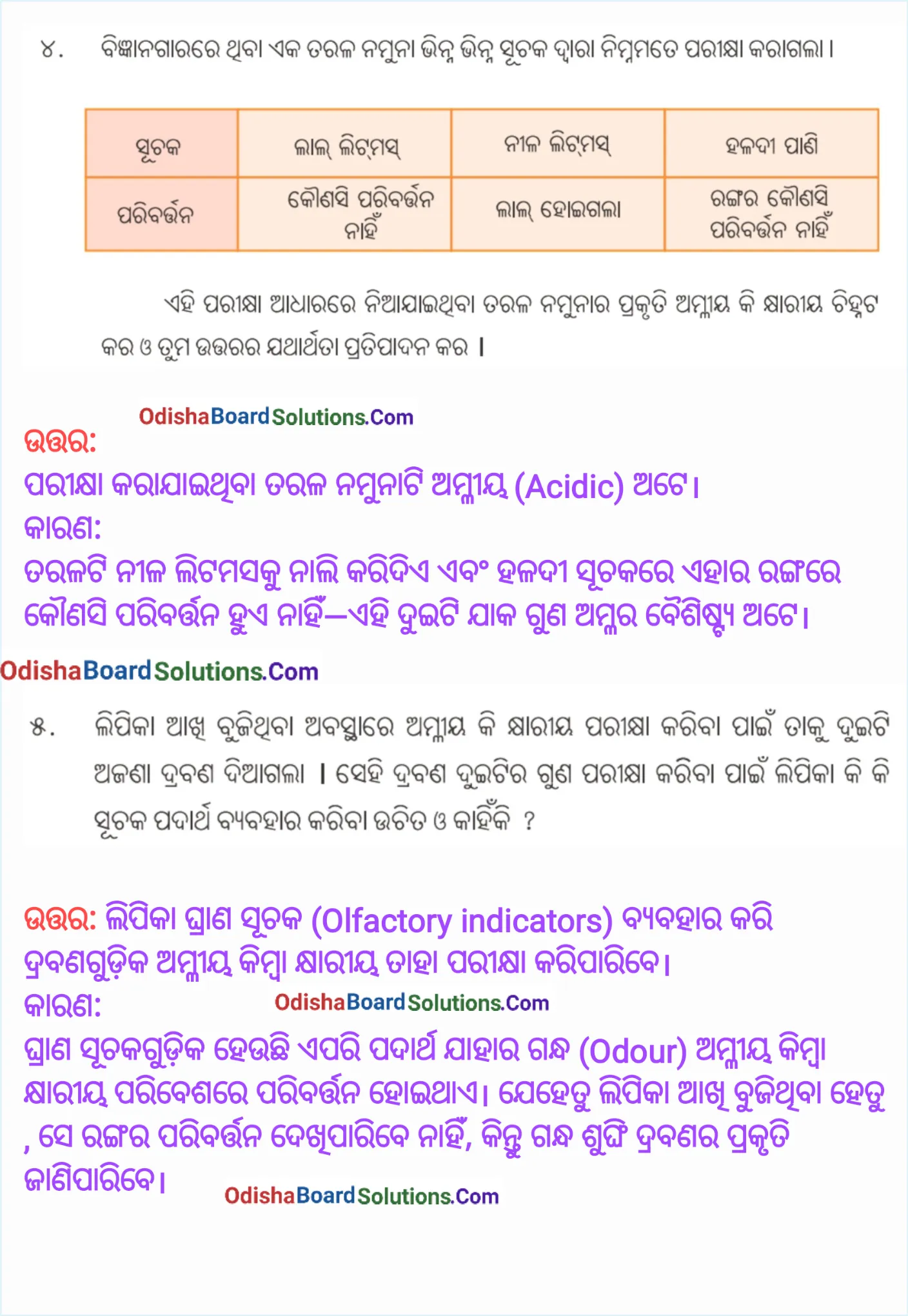 Class 7 New Science Book Chapter 2 Question Answer Odia Medium