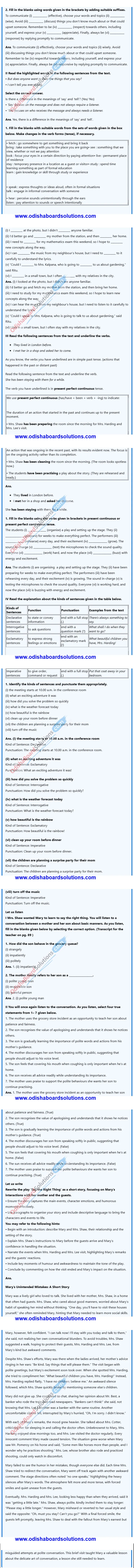 Odisha Board Class 7 English Unit 2 Wit and Humour Chapter 3 Say The Right Thing Important Question Answers from Jasmine Book