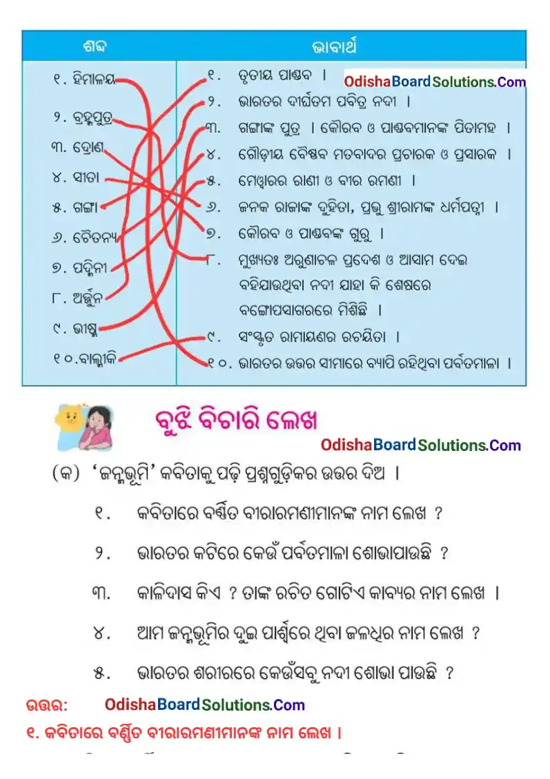 Odia Medium Class 6 Sahitya Sudha Chapter 1 Question Answer