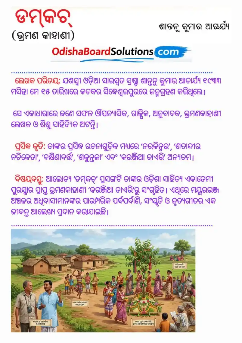 Odia Medium Class 8 Sahitya Surabhi Chapter 4 Notes: Damkach