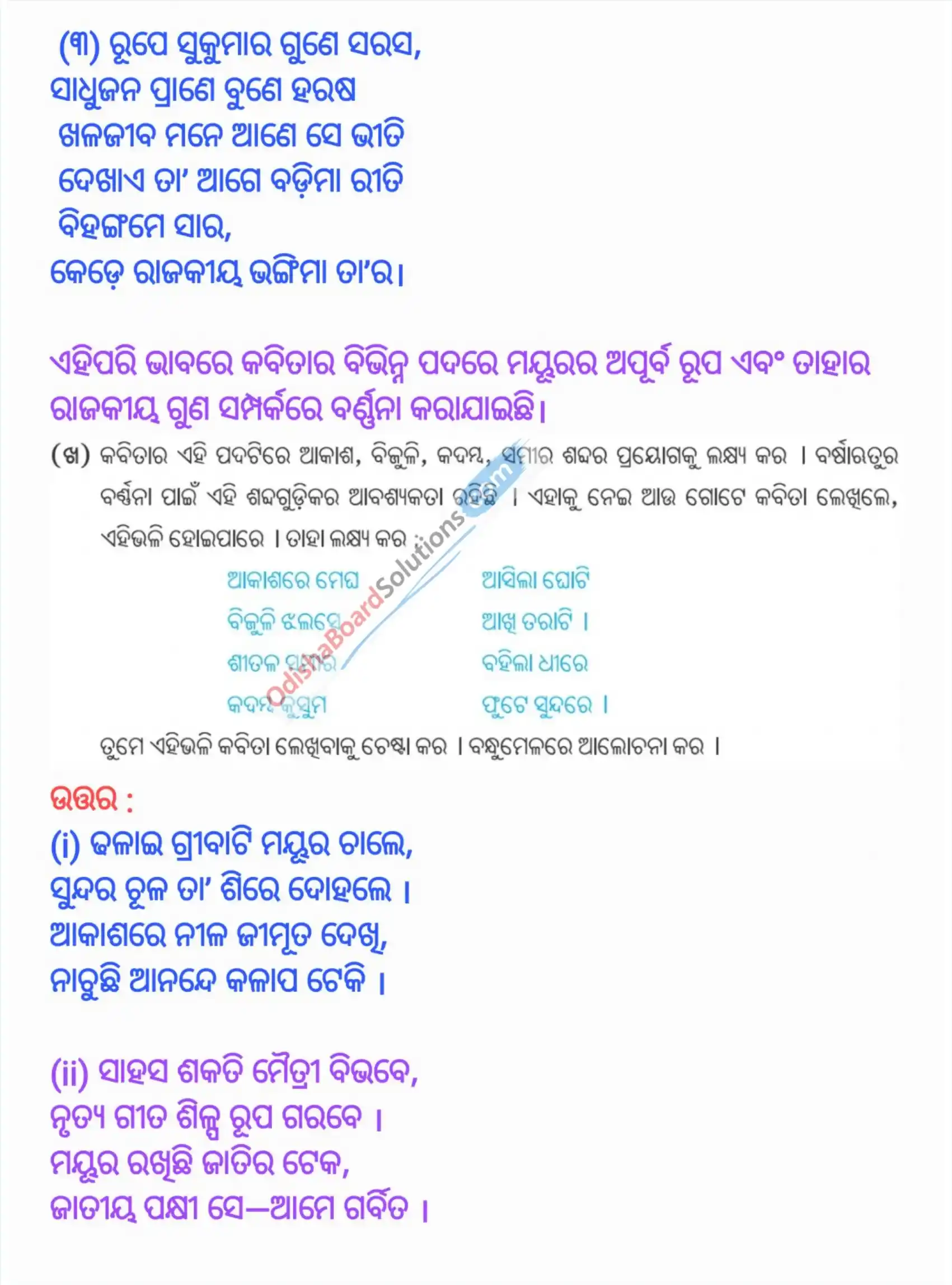 Odia Medium Class 7 Sahitya Suman Chapter 3 Question Answer - Jatiya Pakhi