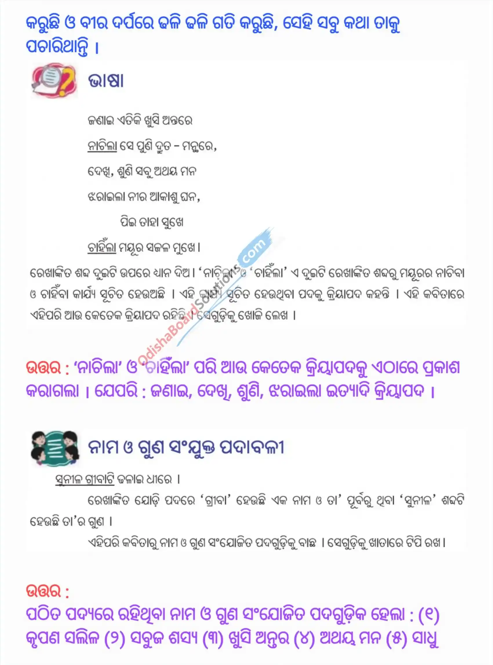 Odisha Board Class 7 Odia Chapter 3 Jatiya Pakhi Question Answer
