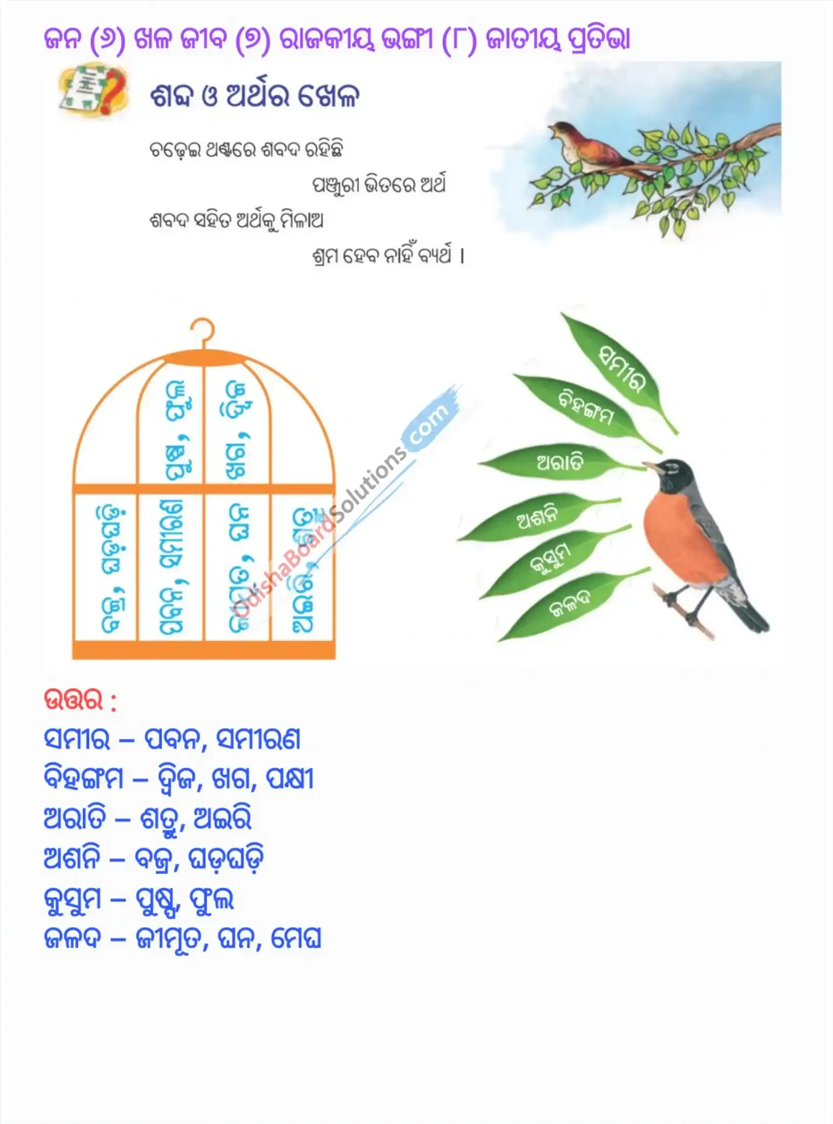 Odisha Board Class 7 Odia Chapter 3 Question Answer - Jatiya Pakhi