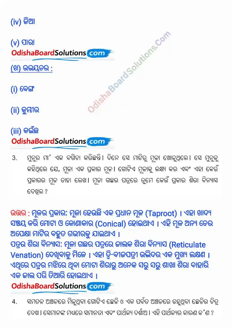 Odia Medium Class 6 Science Chapter 2 Solutions